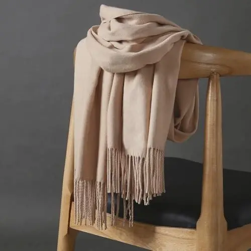 OHAYOMI Womens Thick Soft PasModazoneina Shawl Wrap Scarf Warm Solid Color Stole - 5