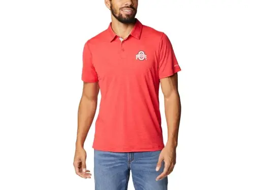 Ohio State Buckeyes Men's Tech Trail Polo-Red - 1