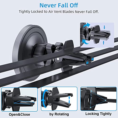 OHLPRO for MagSafe Car Mount Charger iPhone Wireless Car Charger, Stick on Dashboard Magnetic Phone Holder Mount for iPhone 17 Pro Plus Max 16 15 14 13 12 Series, 15W Fast Charging, Aluminum Shell - 5