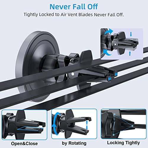 OHLPRO for MagSafe Car Mount Charger iPhone Wireless Car Charger, Stick on Dashboard Magnetic Phone Holder Mount for iPhone 17 Pro Plus Max 16 15 14 13 12 Series, 15W Fast Charging, Aluminum Shell - 5