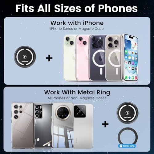 OHLPRO MagSafe Avtomobilga O'rnatish Zaryadlovchi iPhone Simsiz Avtomobil Zaryadlovchi, iPhone 15 Pro Plus Max 14 13 12 Seriyasi uchun Dashbordga Yopishtirilgan Magnit Telefon Tutqichi O'rnatiladigan, 15W Tez Zaryadlash, Alyuminiy Qobiq - 1