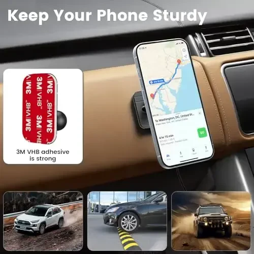 OHLPRO Magsafe Car Mount Charger iPhone 17 Pro Max uchun, Dashboard Magsafe Car Phone Holder 16 15 14 13 12 Pro/Pro Max/Plus/Mini uchun, 15W Tez Zaryadlovchi Vent Mount, Super Moda & Qo'lsiz, Qizil - 5