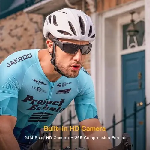 OhO 128GB Camera Glasses, 24M Resolution H.265 1080P Smart Glasses bilan UV400 quyosh ko'zoynak linzalari Ochiq sport, Uniseks uchun - MODAZONE (1)