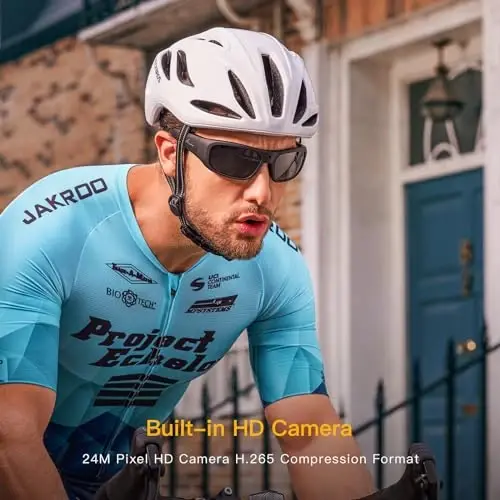 OhO 32GB Camera Glasses, 24M Resolution 1080P Smart Glasses with UV400 Sunglasses Lens for Outdoor Sport, Unisex - 2