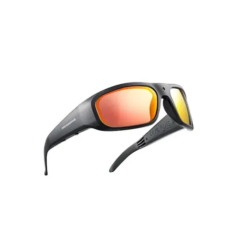 OhO 32GB Camera Glasses,24M Resolution H.265 1080P Smart Glasses with UV400 Sunglasses Lens for Outdoor Sport,Unisex-Mirror Red Lens 