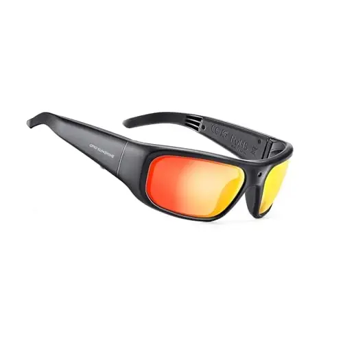 OhO 32GB Camera Glasses,24M Resolution H.265 1080P Smart Glasses with UV400 Sunglasses Lens for Outdoor Sport,Unisex-Mirror Red Lens - 2
