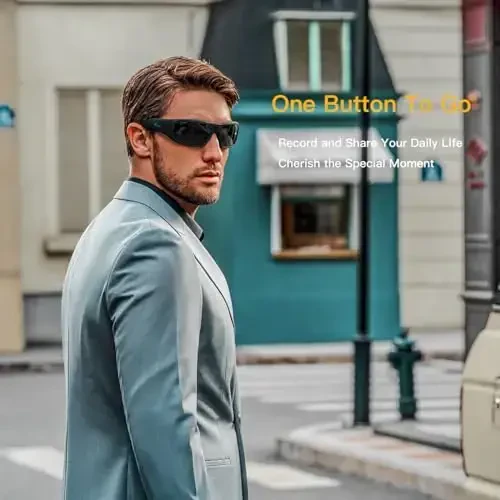 OhO sunshine Camera Sunglasses,4K Video 24M Resolution H.265 Smart Glasses with Built-in Memory for Outdoor Adventure - 3