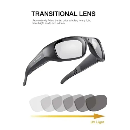 OhO sunshine Camera Sunglasses,4K Video 24M Resolution H.265 Smart Glasses with Built-in Memory for Outdoor Adventure - 4