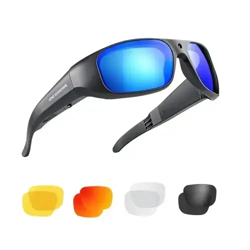 OhO Camera Glasses,4K Pro 24M Resolution H.265 Smart Glasses with Built-in 256GB Memory,UV400 Sunglasses for Outdoor Sport - MODAZONE