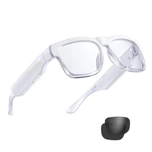 OhO quyosh nuri Smart Glasses, 128G MP3 Bluetooth ko'zoynaklari ochiq quloq dinamigi, o'tuvchi ko'k nurini to'suvchi linzalar, dam olish uchun unisex - 4