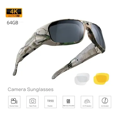 OhO sunshine 4K UHD Camera Sunglasses, Record-While-Charging, Water Resistant, UV Protection Lenses, Unisex - 6