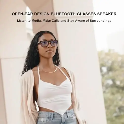 OhO Sunshnen Smart Glasses,128G MP3 Bluetooth Sunglasses with Open Ear Speaker,Indoor &Outdoor Sports,Transitional Bluelight Blocking Lens,Unisex - 5