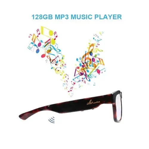 OhO Sunshnen Smart Glasses,128G MP3 Bluetooth Sunglasses with Open Ear Speaker,Indoor &Outdoor Sports,Transitional Bluelight Blocking Lens,Unisex - 4
