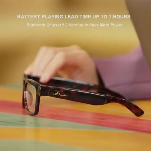 OhO Sunshnen Smart Glasses,128G MP3 Bluetooth Sunglasses with Open Ear Speaker,Indoor &Outdoor Sports,Transitional Bluelight Blocking Lens,Unisex - 3