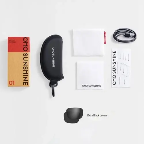 OhO Sunshnen Smart Glasses,128G MP3 Bluetooth Sunglasses with Open Ear Speaker,Indoor &Outdoor Sports,Transitional Bluelight Blocking Lens,Unisex - 6