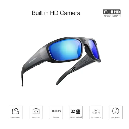 OHO Ultra‑Light Smart Glasses with Camera, 24MP 1080P Video Built‑in Memory | 1080P Camera Glasses, Record‑While‑Charging, Water Resistant, Polarized Lens, Hands‑Free Video for Cycling, Hiking & Running - 6