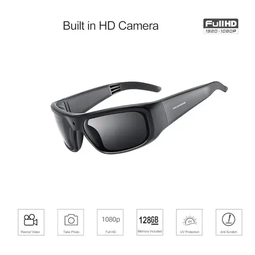 OHO Ultra‑Light Smart Glasses with Camera, 24MP 1080P Video Built‑in Memory | 1080P Camera Glasses, Record‑While‑Charging, Water Resistant, Polarized Lens, Hands‑Free Video for Cycling, Hiking & Running - 6