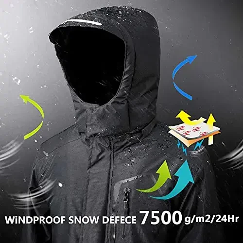 OHSNMAKSL Boy's Waterproof Ski Jacket Warm Winter Snow Coat Kids Fleece Snowboarding Jackets Thick Hooded Windproof Coats - 4