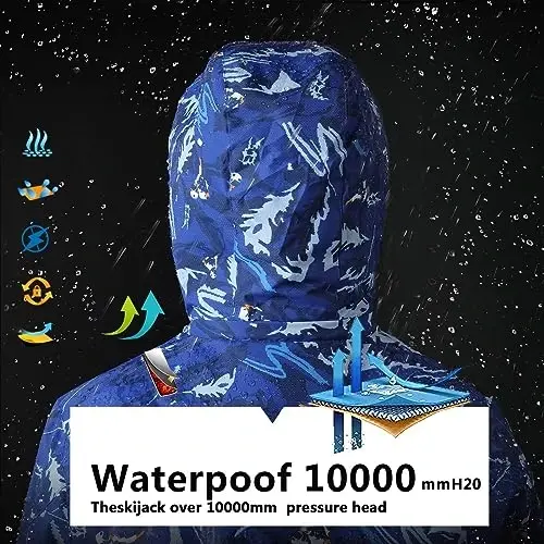 OHSNMAKSL Boy's Waterproof Ski Jacket Warm Winter Snow Coat Kids Fleece Snowboarding Jackets Thick Hooded Windproof Coats - 4