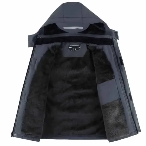 OHSNMAKSL Boy's Waterproof Ski Jacket Warm Winter Snow Coat Kids Fleece Snowboarding Jackets Thick Hooded Windproof Coats - OHSNMAKSL (1)