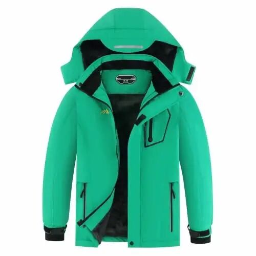 OHSNMAKSL Boy's Waterproof Ski Jacket Warm Winter Snow Coat Kids Fleece Snowboarding Jackets Thick Hooded Windproof Coats - OHSNMAKSL
