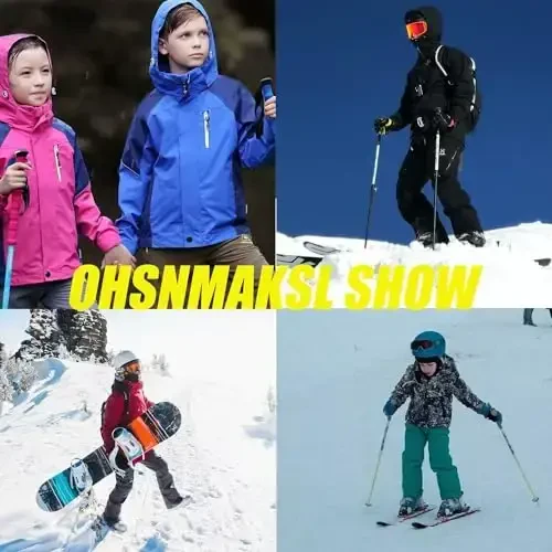 OHSNMAKSL Boy's Waterproof Ski Jacket Warm Winter Snow Coat Kids Fleece Snowboarding Jackets Thick Hooded Windproof Coats - 6
