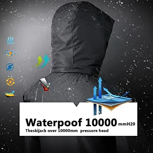 OHSNMAKSL Boy's Waterproof Ski Jacket Warm Winter Snow Coat Kids Fleece Snowboarding Jackets Thick Hooded Windproof Coats - 3