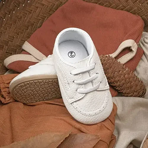 ohsofy Infant Baby Boy Oxford Shoes PU Leather Loafers Rubber and Soft Sole Wedding Dress Shoes Toddler Girl Baby Walking Shoes - 5