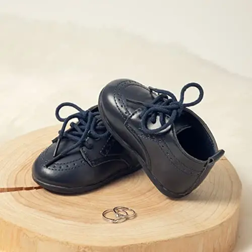 ohsofy Infant Baby Boy Oxford Shoes PU Leather Loafers Rubber and Soft Sole Wedding Dress Shoes Toddler Girl Baby Walking Shoes - 5