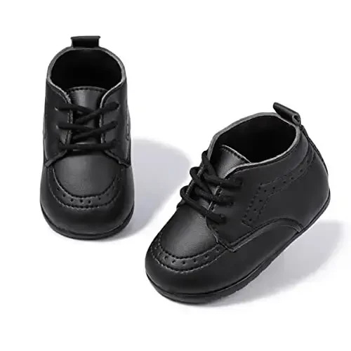 ohsofy Infant Baby Boy Oxford Shoes PU Leather Loafers Rubber and Soft Sole Wedding Dress Shoes Toddler Girl Baby Walking Shoes - ohsofy