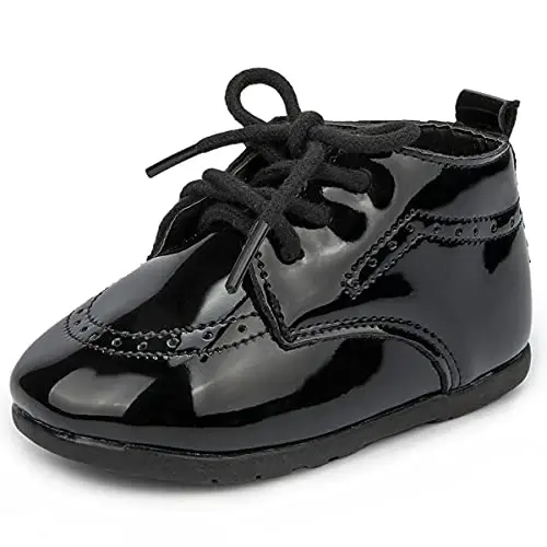 ohsofy Infant Baby Boy Oxford Shoes PU Leather Loafers Rubber and Soft Sole Wedding Dress Shoes Toddler Girl Baby Walking Shoes 