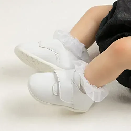 ohsofy Infant Baby Boy Oxford Shoes PU Leather Loafers Rubber and Soft Sole Wedding Dress Shoes Toddler Girl Baby Walking Shoes - 3