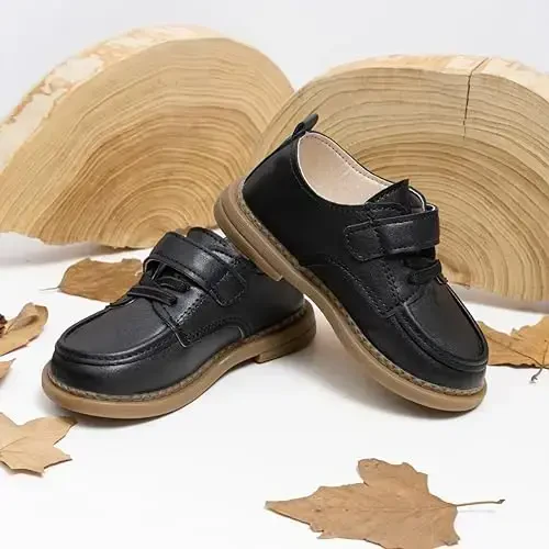 ohsofy Infant Baby Boy Oxford Shoes PU Leather Loafers Rubber and Soft Sole Wedding Dress Shoes Toddler Girl Baby Walking Shoes - 5