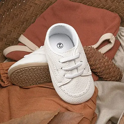 ohsofy Infant Baby Boy Oxford Shoes PU Leather Loafers Rubber and Soft Sole Wedding Dress Shoes Toddler Girl Baby Walking Shoes - 5