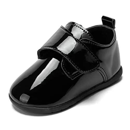 ohsofy Infant Baby Boy Oxford Shoes PU Leather Loafers Rubber and Soft Sole Wedding Dress Shoes Toddler Girl Baby Walking Shoes 