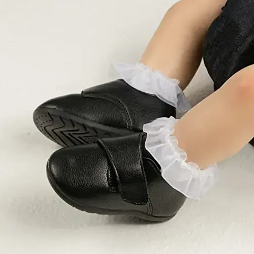 ohsofy Infant Baby Boy Oxford Shoes PU Leather Loafers Rubber and Soft Sole Wedding Dress Shoes Toddler Girl Baby Walking Shoes - 3
