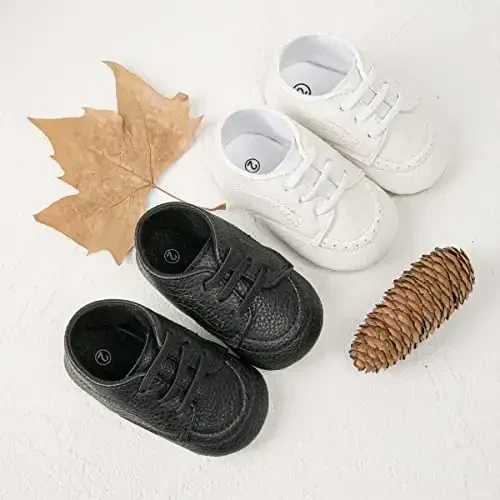 ohsofy Infant Baby Boy Oxford Shoes PU Leather Loafers Rubber and Soft Sole Wedding Dress Shoes Toddler Girl Baby Walking Shoes - ohsofy (1)