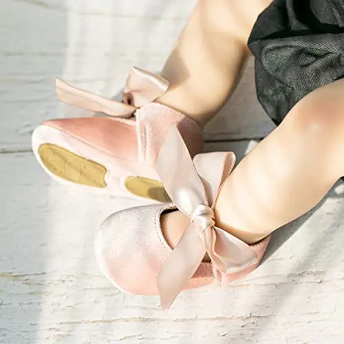 ohsofy Infant Baby Girls Mary Jane Flats Non-Slip Bowknot Princess Wedding Dress Shoes Toddler Crib Shoes - 2