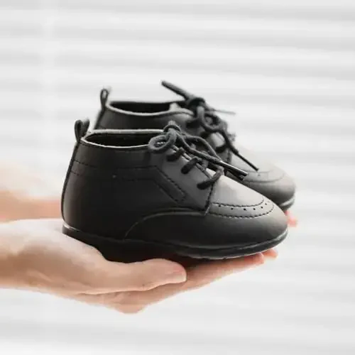 Ohsofy chaqaloq o'g'il bolalar Oxford poyabzallari PU charm loaferlar kauchuk va yumshoq taglik To'y liboslari poyabzallari Toddler qizaloq chaqaloq yurish poyabzallari - 6