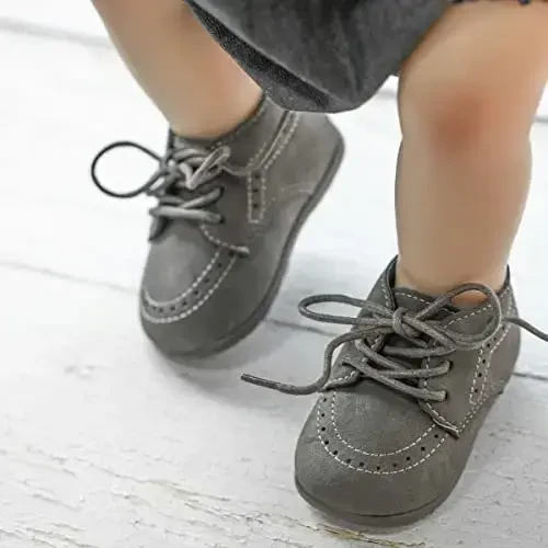 ohsofy Infant Baby Boy Oxford Shoes PU Leather Loafers Rubber and Soft Sole Wedding Dress Shoes Toddler Girl Baby Walking Shoes - MODAZONE (1)