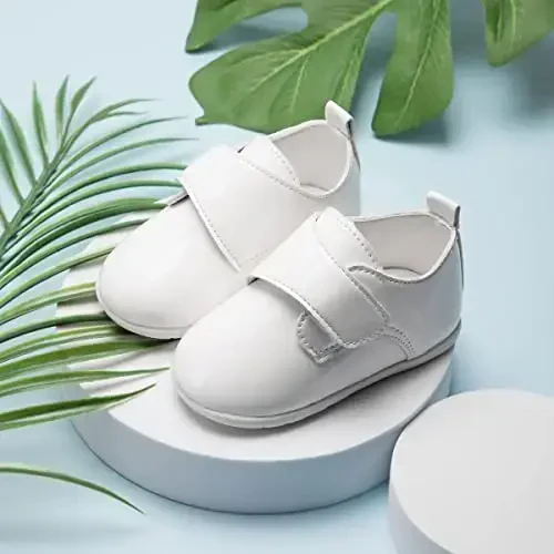 ohsofy Infant Baby Boy Oxford Shoes PU Leather Loafers Rubber and Soft Sole Wedding Dress Shoes Toddler Girl Baby Walking Shoes - 5