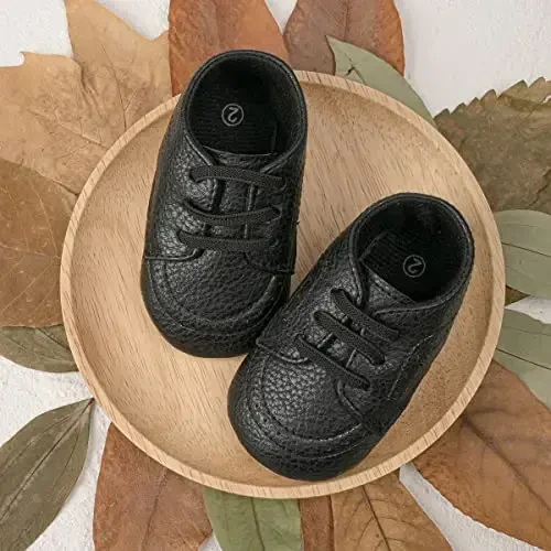 ohsofy Infant Baby Boy Oxford Shoes PU Leather Loafers Rubber and Soft Sole Wedding Dress Shoes Toddler Girl Baby Walking Shoes - 5