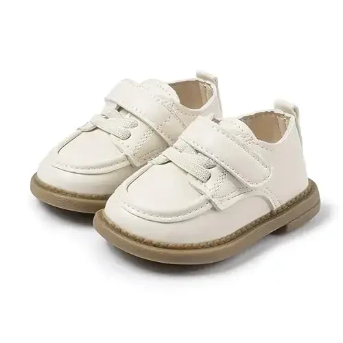 ohsofy Infant Baby Boy Oxford Shoes PU Leather Loafers Rubber and Soft Sole Wedding Dress Shoes Toddler Girl Baby Walking Shoes - MODAZONE