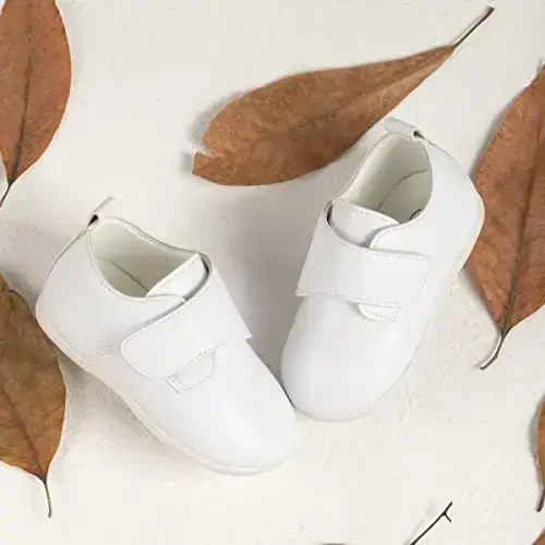 ohsofy Infant Baby Boy Oxford Shoes PU Leather Loafers Rubber and Soft Sole Wedding Dress Shoes Toddler Girl Baby Walking Shoes - 5