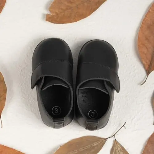 ohsofy Infant Baby Boy Oxford Shoes PU Leather Loafers Rubber and Soft Sole Wedding Dress Shoes Toddler Girl Baby Walking Shoes - 6