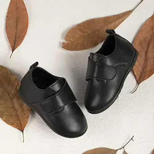 ohsofy Infant Baby Boy Oxford Shoes PU Leather Loafers Rubber and Soft Sole Wedding Dress Shoes Toddler Girl Baby Walking Shoes - 5