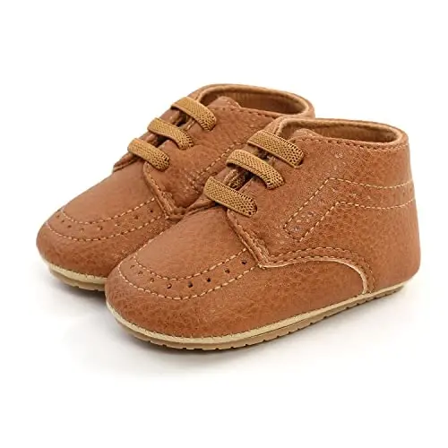 ohsofy Infant Baby Boy Oxford Shoes PU Leather Loafers Rubber and Soft Sole Wedding Dress Shoes Toddler Girl Baby Walking Shoes 