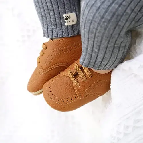 ohsofy Infant Baby Boy Oxford Shoes PU Leather Loafers Rubber and Soft Sole Wedding Dress Shoes Toddler Girl Baby Walking Shoes - OHSOFY (1)