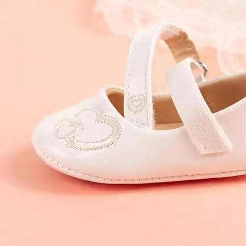 ohsofy Infant Baby Girls Mary Jane Flats Non-Slip Bowknot Princess Wedding Dress Shoes Toddler Crib Shoes - OHSOFY (1)