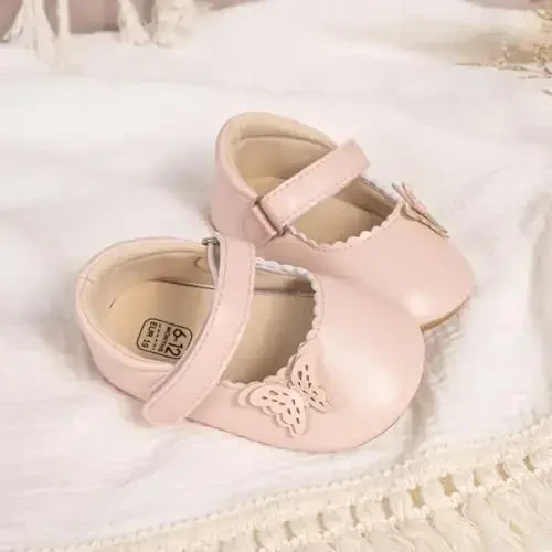 ohsofy Infant Baby Girls Mary Jane Flats Sirpanmaydigan Bowknot Princess To'y Liboslari Poyabzal Toddler Crib Poyabzallari - 6